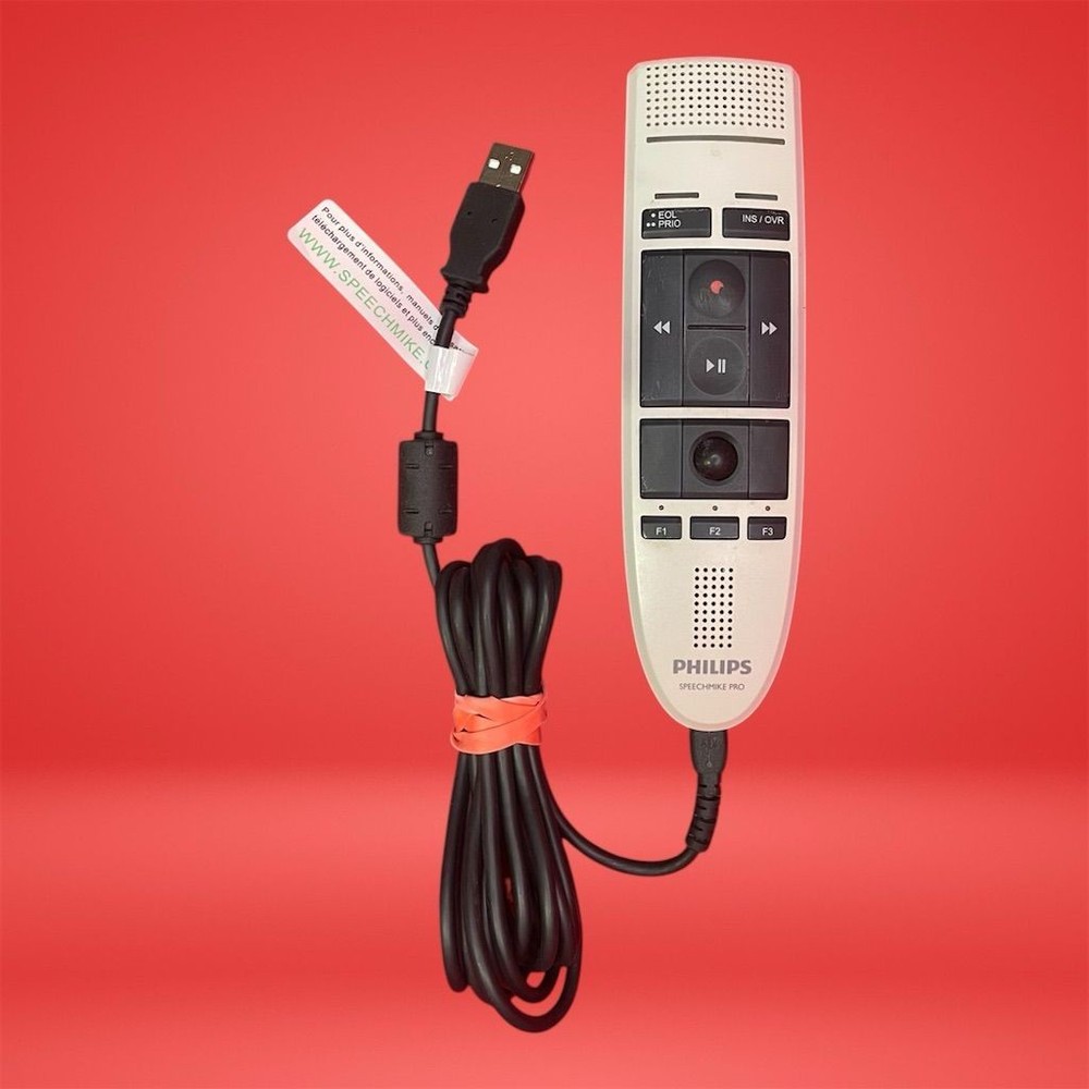 Philips SpeechMike USB Voice Recorder Microphone Push Button White