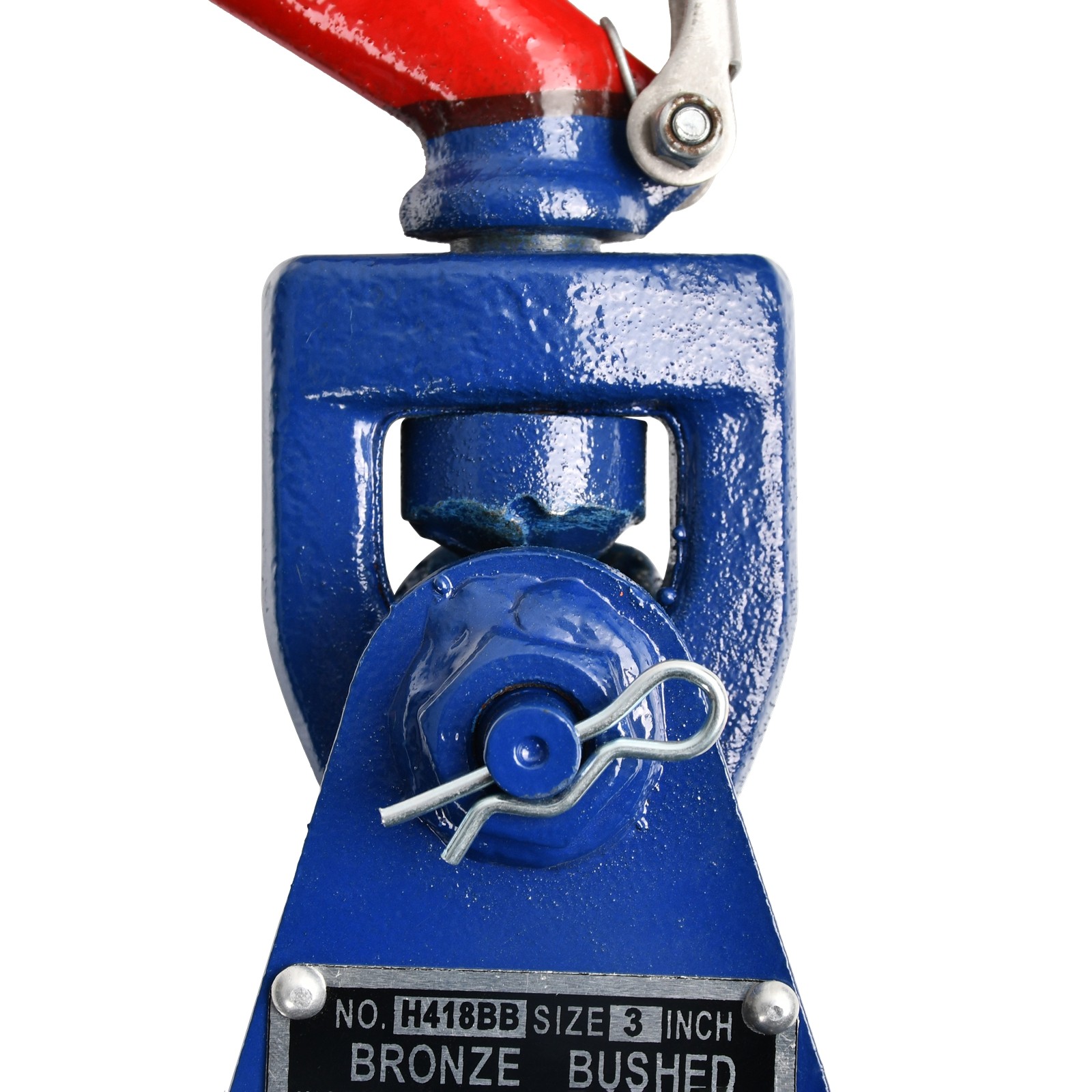 2 Ton Snatch Block with Swivel Hook Safety Latch 3" Sheave 3/8" Cable Wire Rope