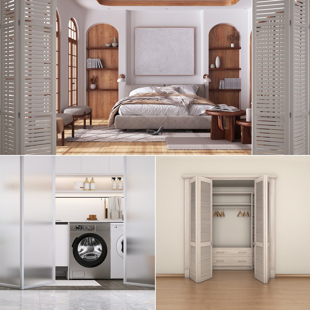 Bifold Door Hardware Kit Include Top & Bottom Pivot Steel Spring & Guide Wheel