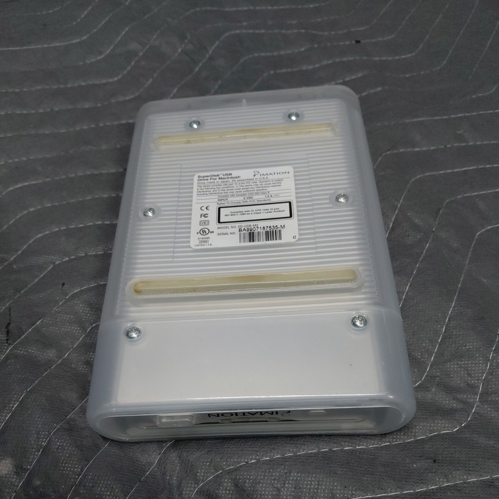 Imation Super Disk USB Drive for Macintosh Model SD-USB-M2 Floppy Disc No Cord