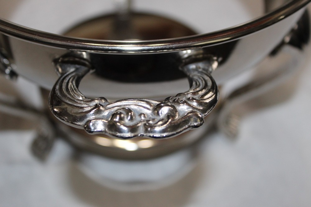 Two Ornate Silver Plate Chafing Dishes