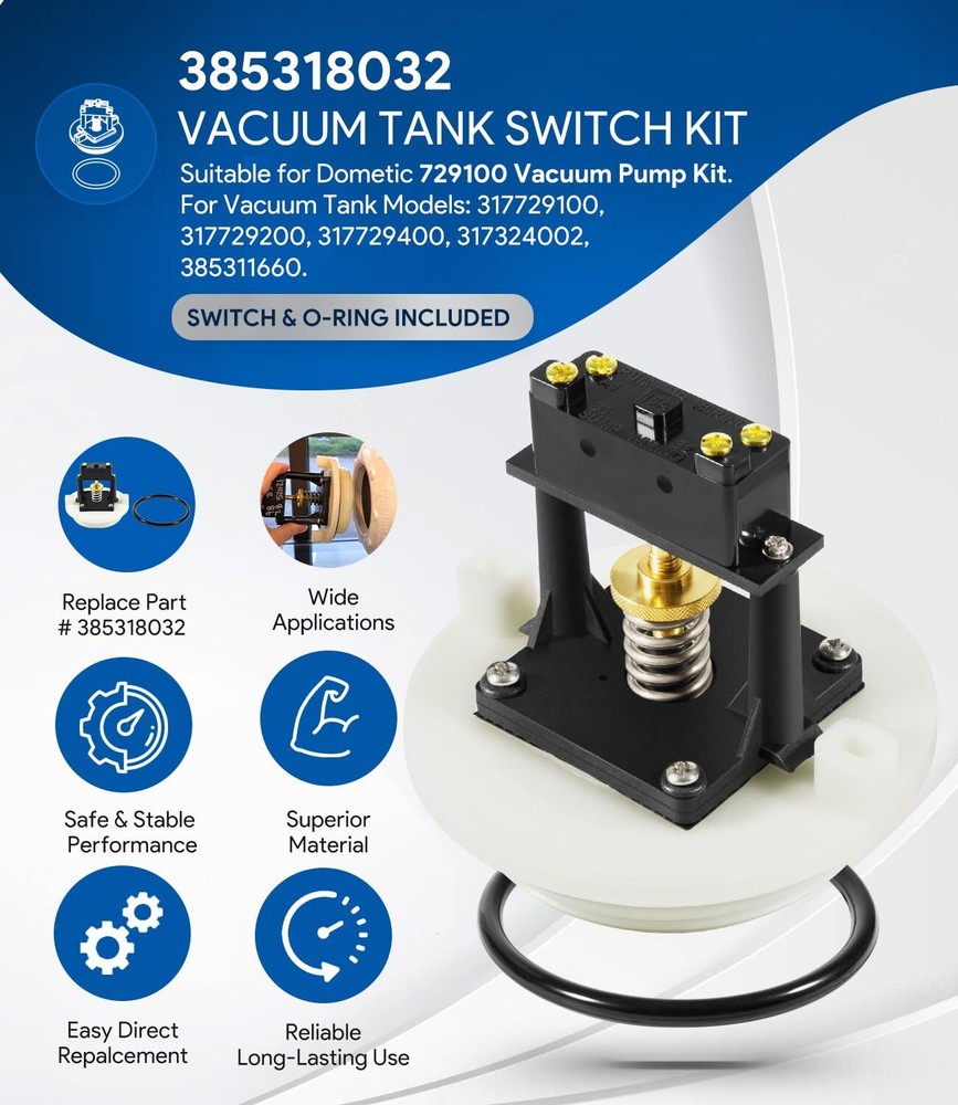 Replace for Dometic Sealand 385318032 Vacuum Tank Switch Kit