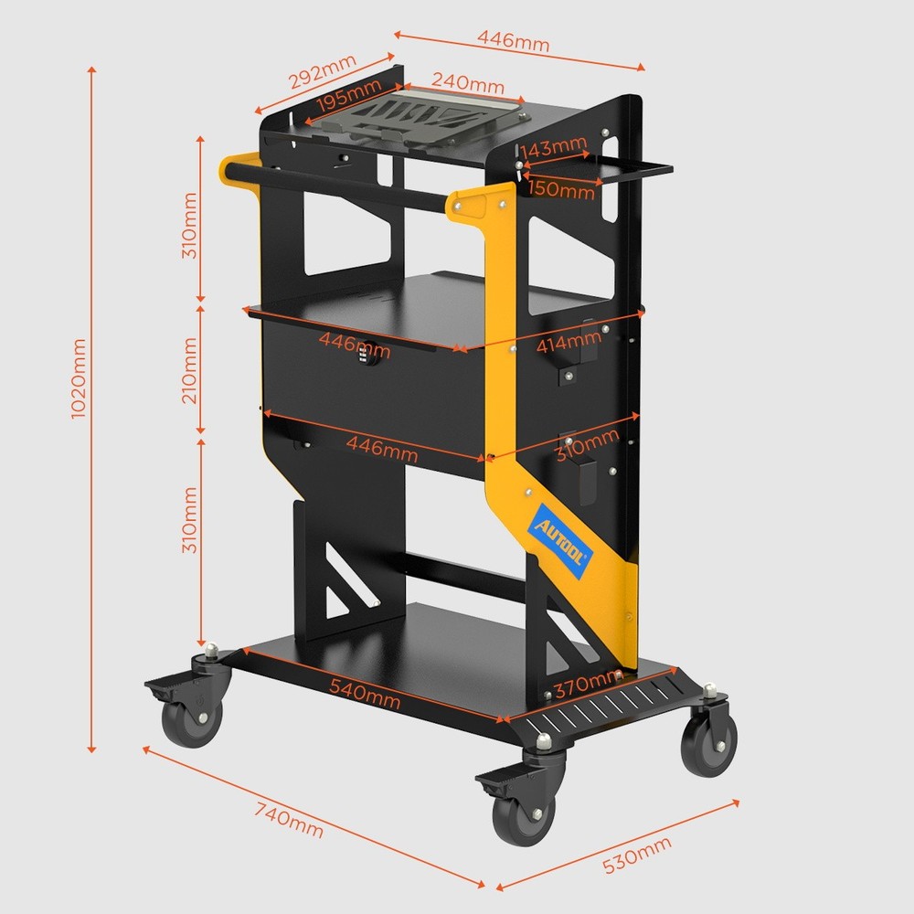 Tool Trolley Cart Roller Cabinet Heavy Duty Garage Workshop Cart with Code Lock