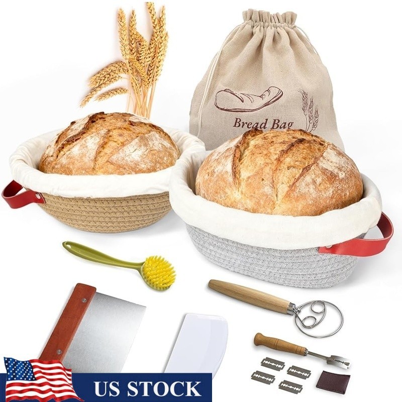 Complete Sourdough Starter Kit Beginners W/ Bread Storage & Dough Tools New