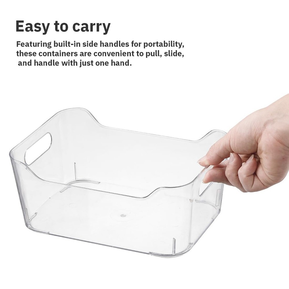 Plastic Storage Bins Clear Organizer Storage Containers Practical U-Shaped St...