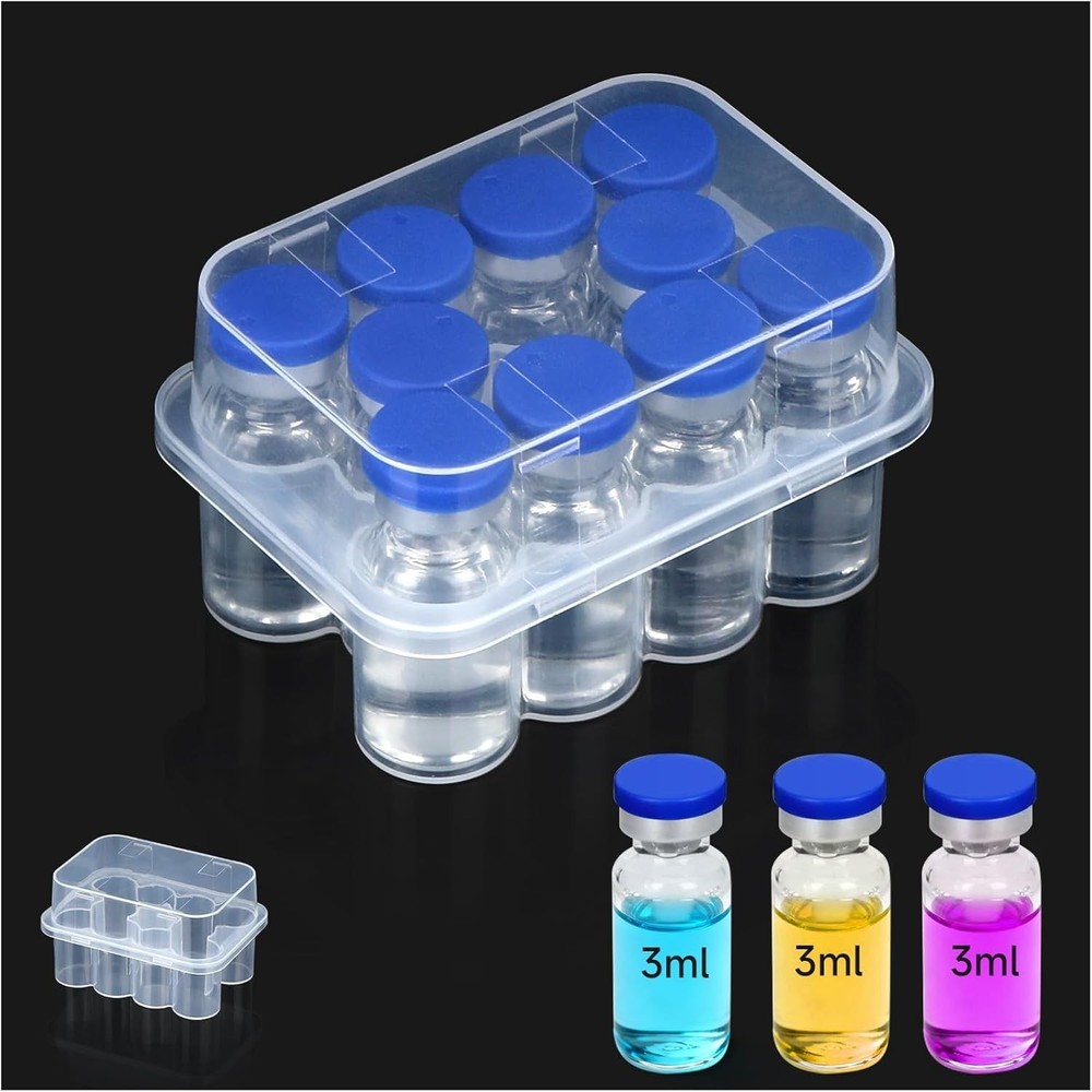10-Slot 3ml Insulin Vial Storage Case - Secure & Transparent Organizing Solution