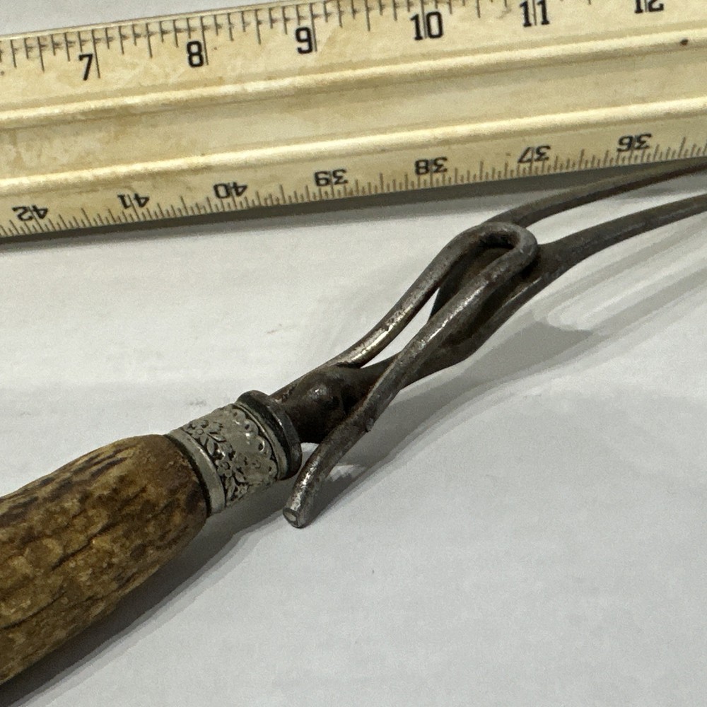 1800's Stag Handled Fork 11.5”