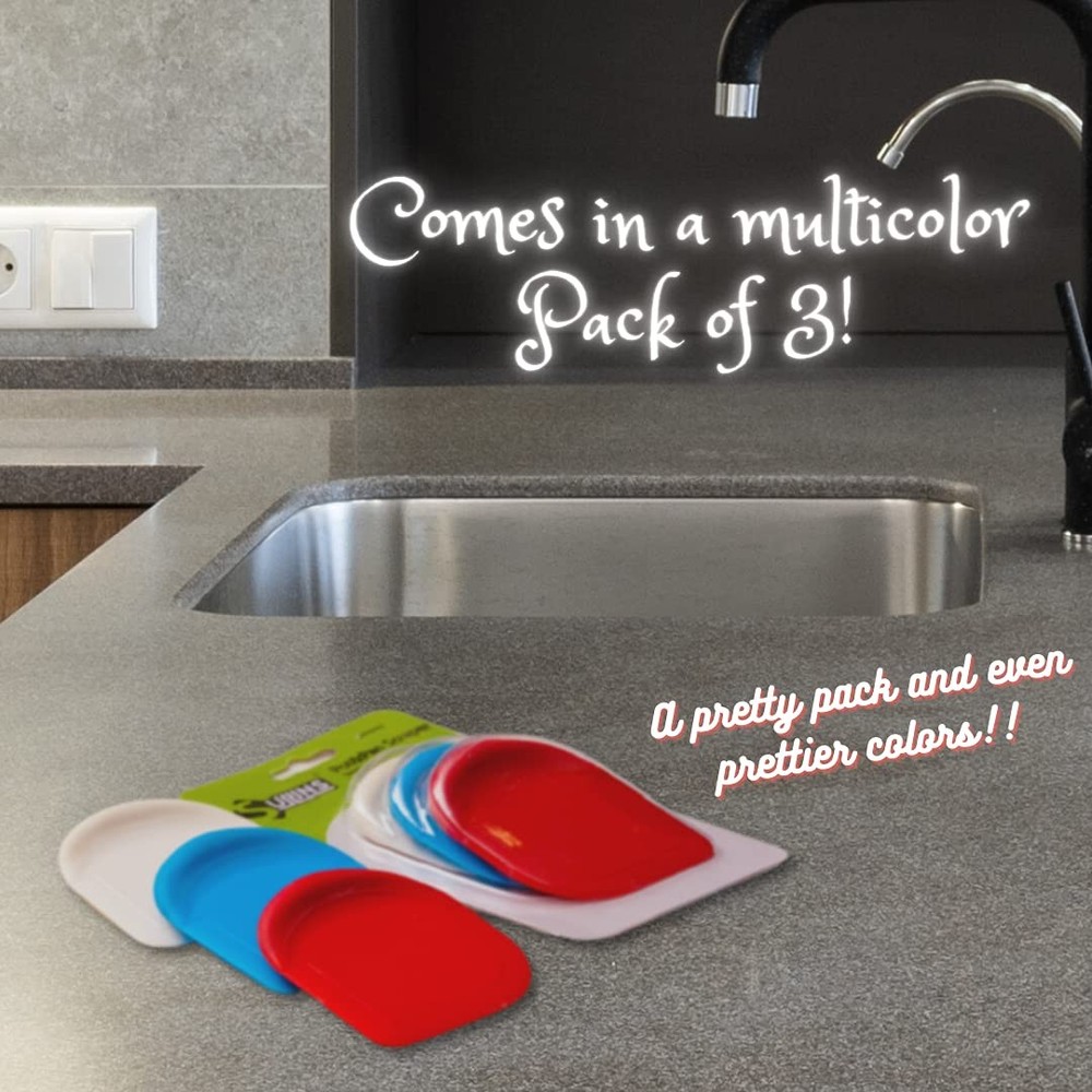 SULLINS Pan Scraper, Pack Of 3 | Scraper Tool | small, Red, White, Blue