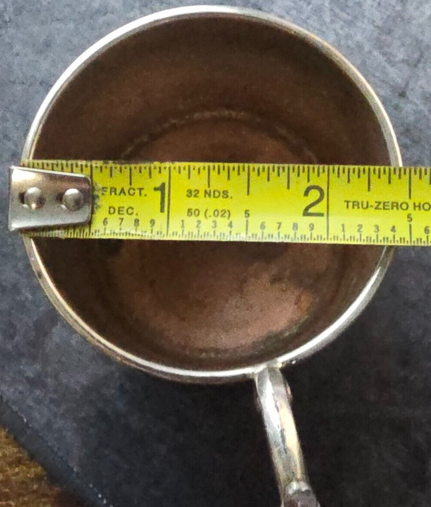 Antique W M. A Rogers (S.P Copper) Lead MTS 923 Cup w/ Etching