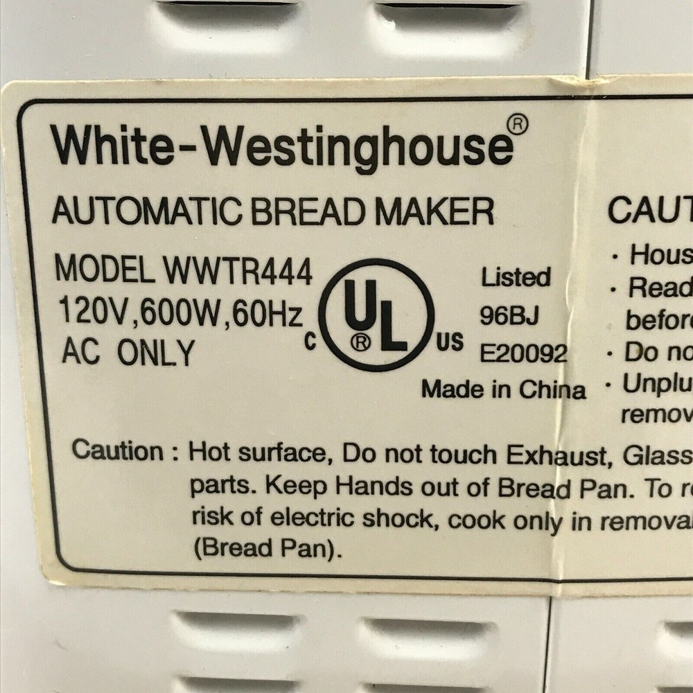 Pan Seal Kit for White Westinghouse Bread Maker Machine Model WWTR444 only