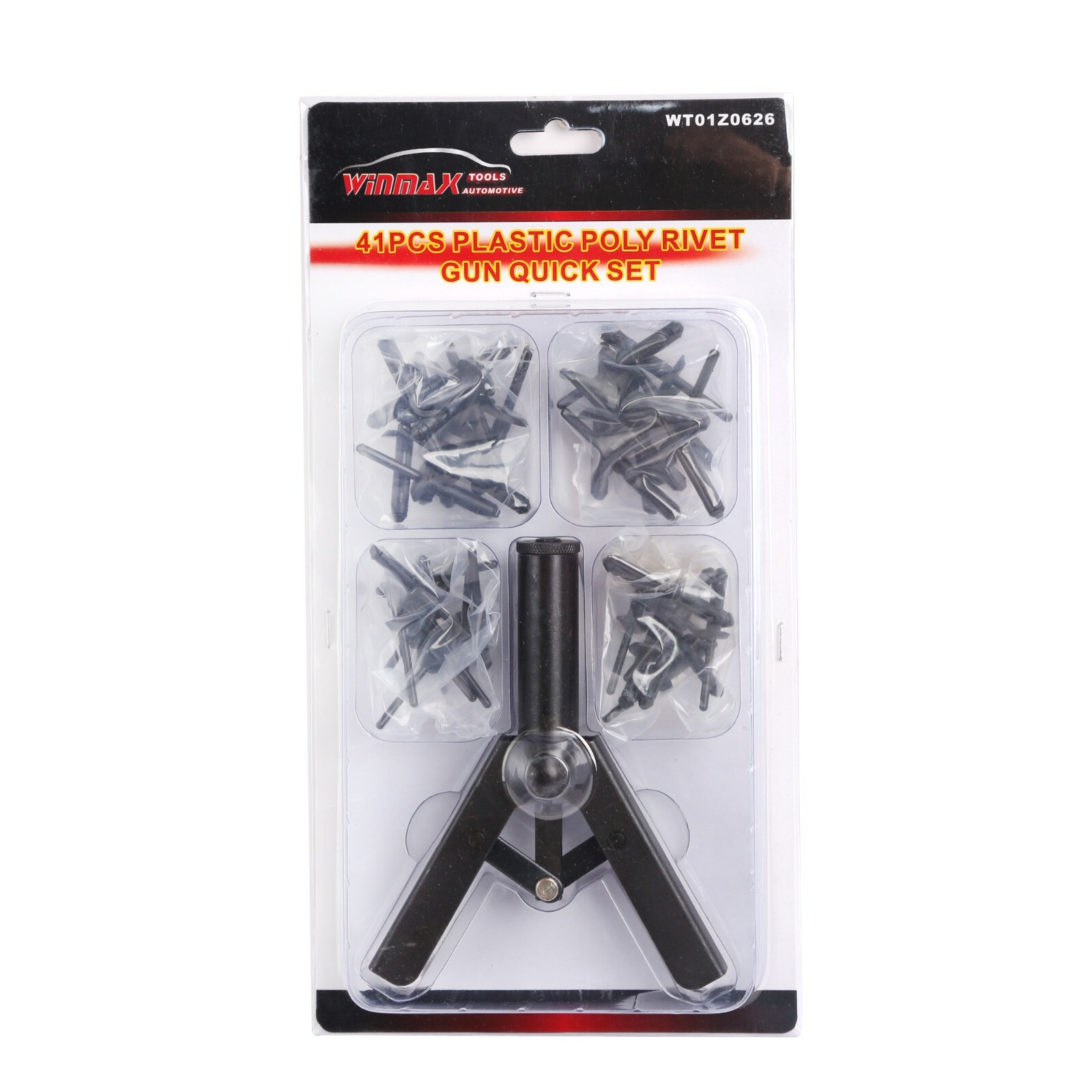 Assorted Plastic Riveter Rivet Gun Quick Set Hand Tool With 40 Poly Rivets