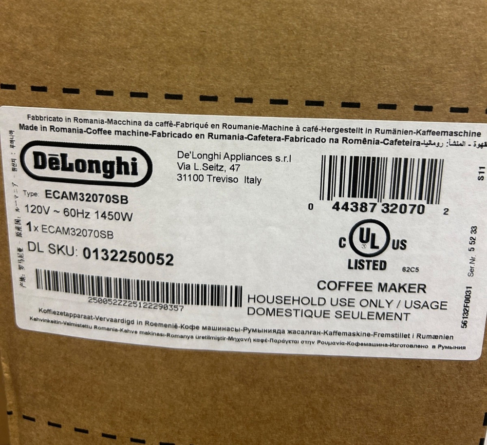 De'Longhi ECAM32070SB Magnifica Plus Automatic Espresso Machine