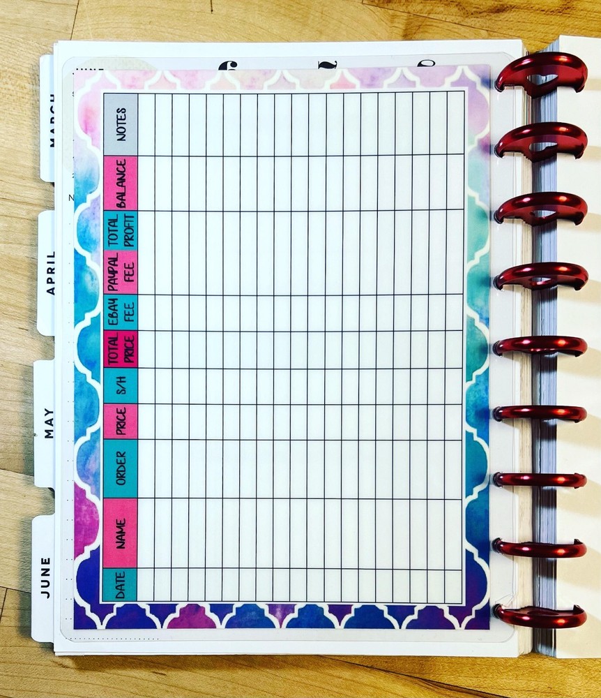 Amazon Sales Two Sided Dashboard Insert for use with Classic HAPPY Planner