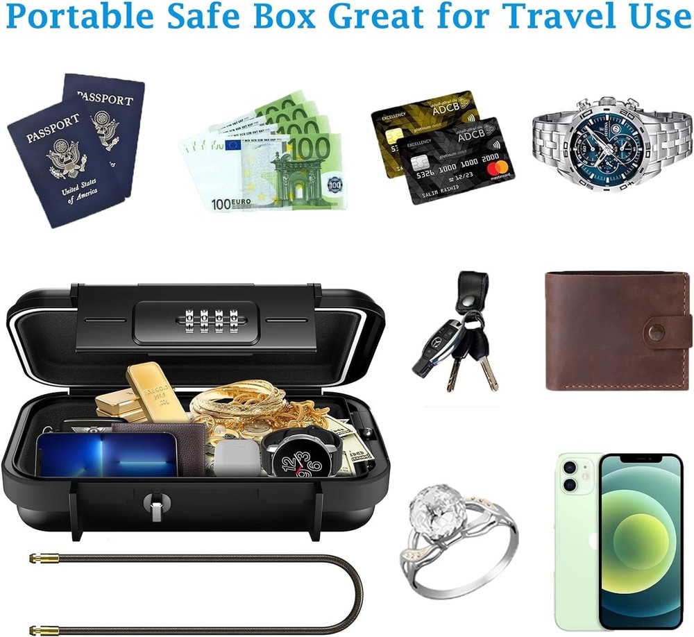 Portable Safe Box Combination Security Case Lockbox with Code Waterproof