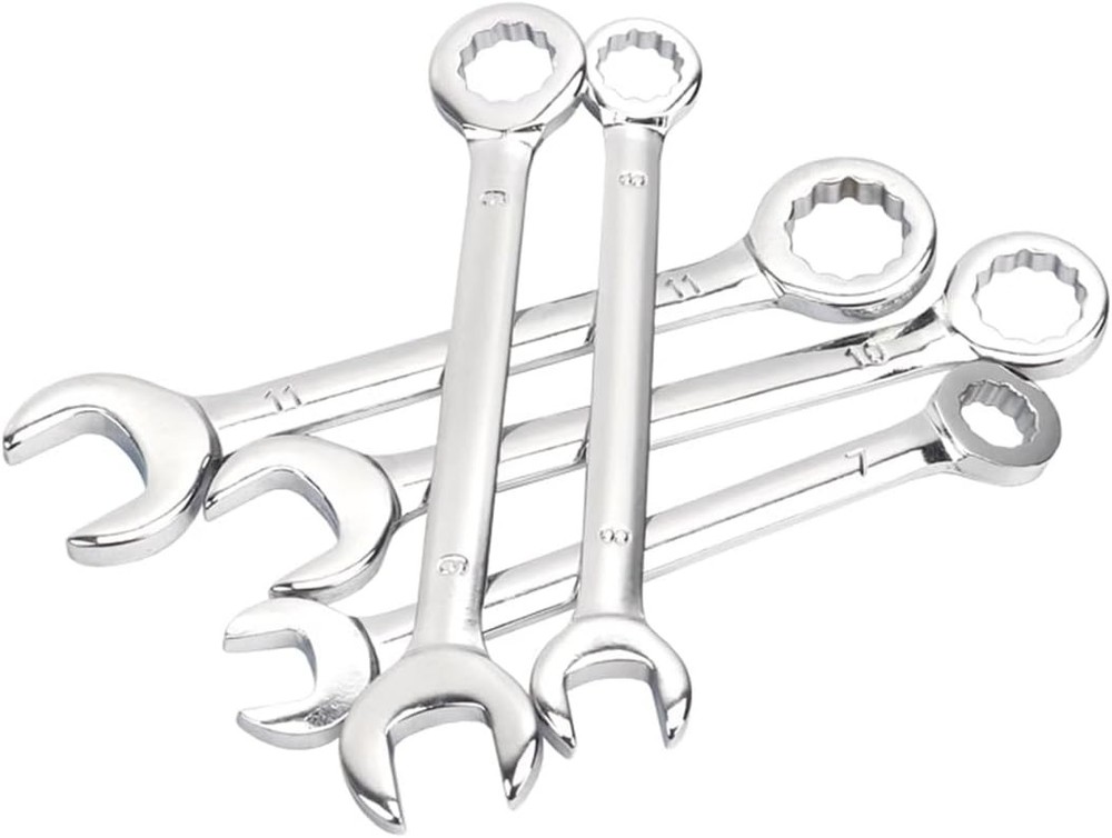 Mini Wrench Set Open End Combination Small Set, Silver