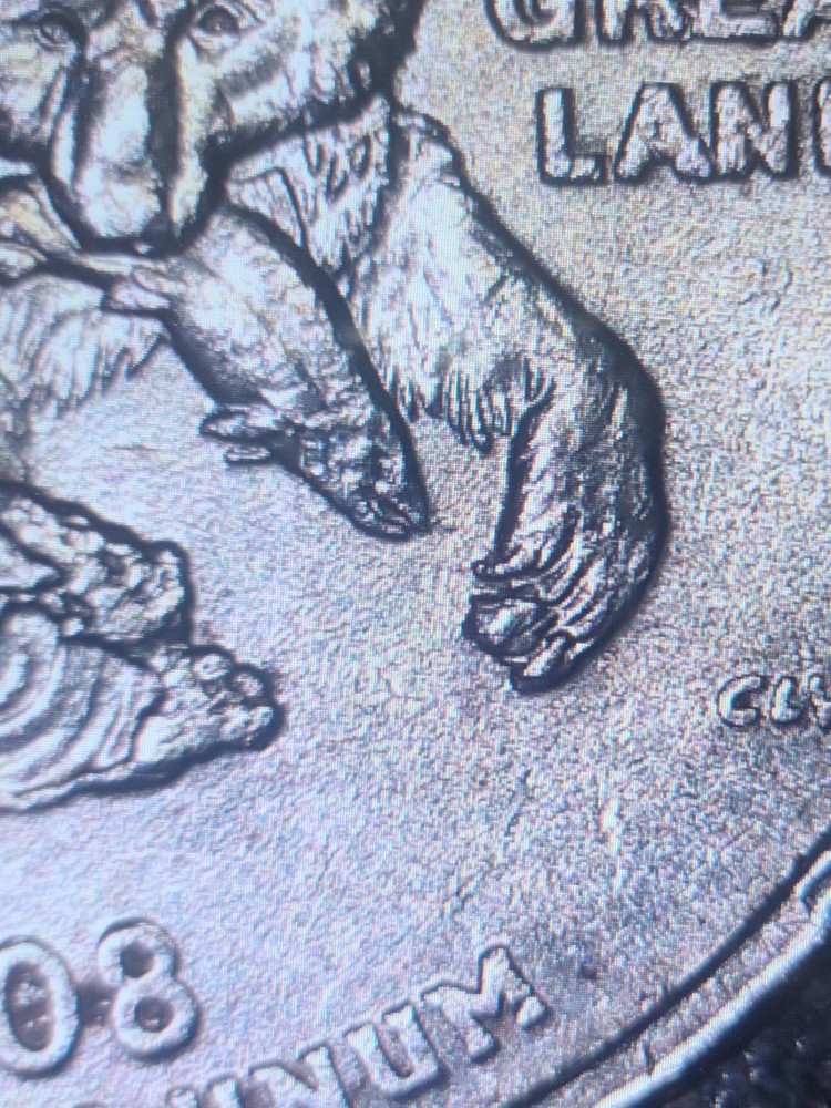 2008 Washington Alaska State Quarter "Extra Claw" Error