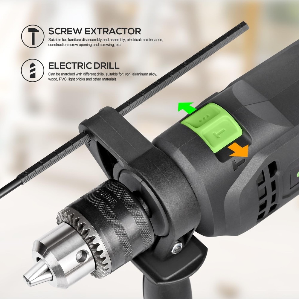 Dual-Function Hammer & Drill with 5pcs Bit