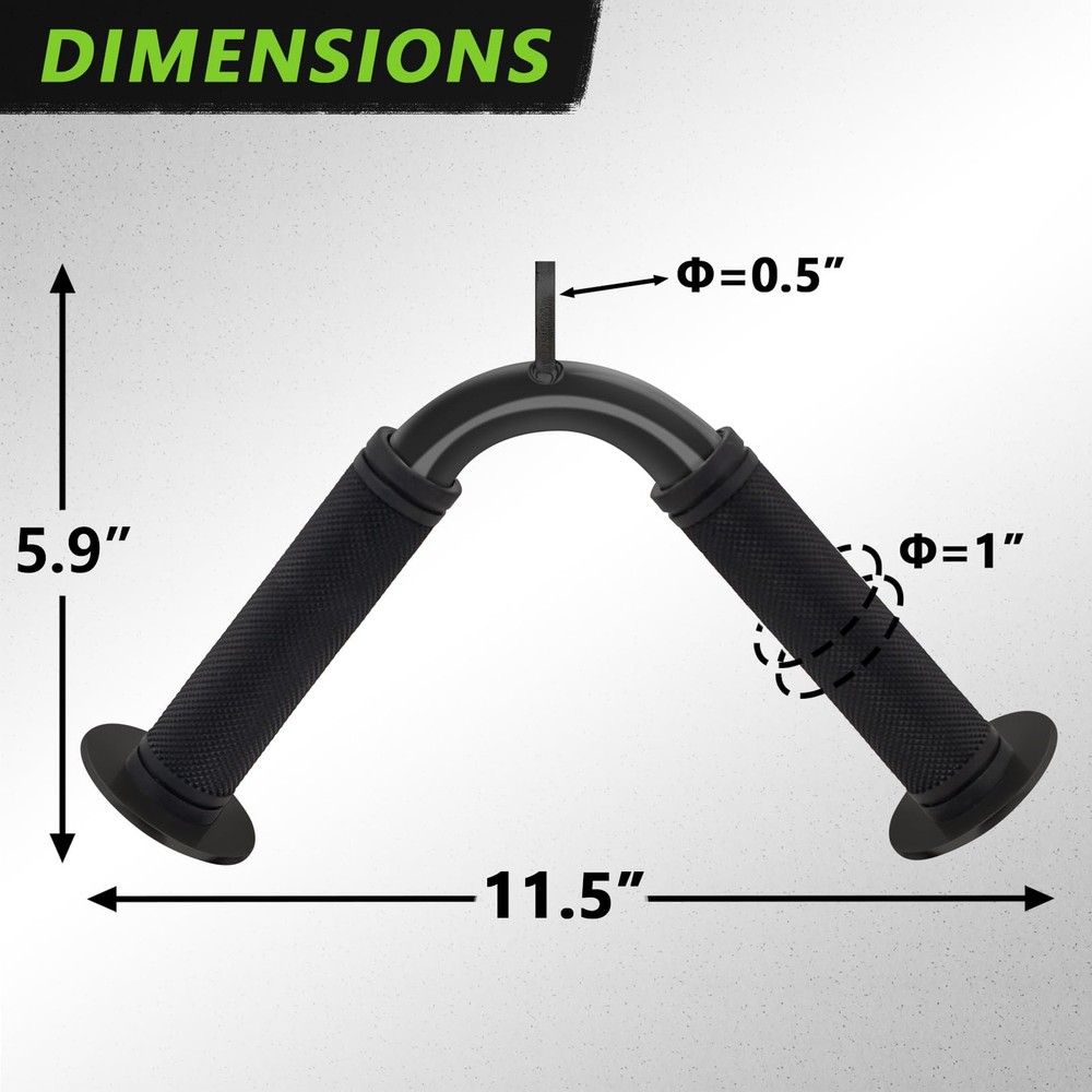 V Bar Cable Attachment Tricep Press Push Handle LAT Pull Down Attachments Bac...