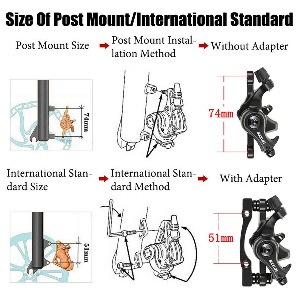 1 Pair Front & Rear Mechanical Disc Brake MTB/Folding Bike Caliper Linear Pull