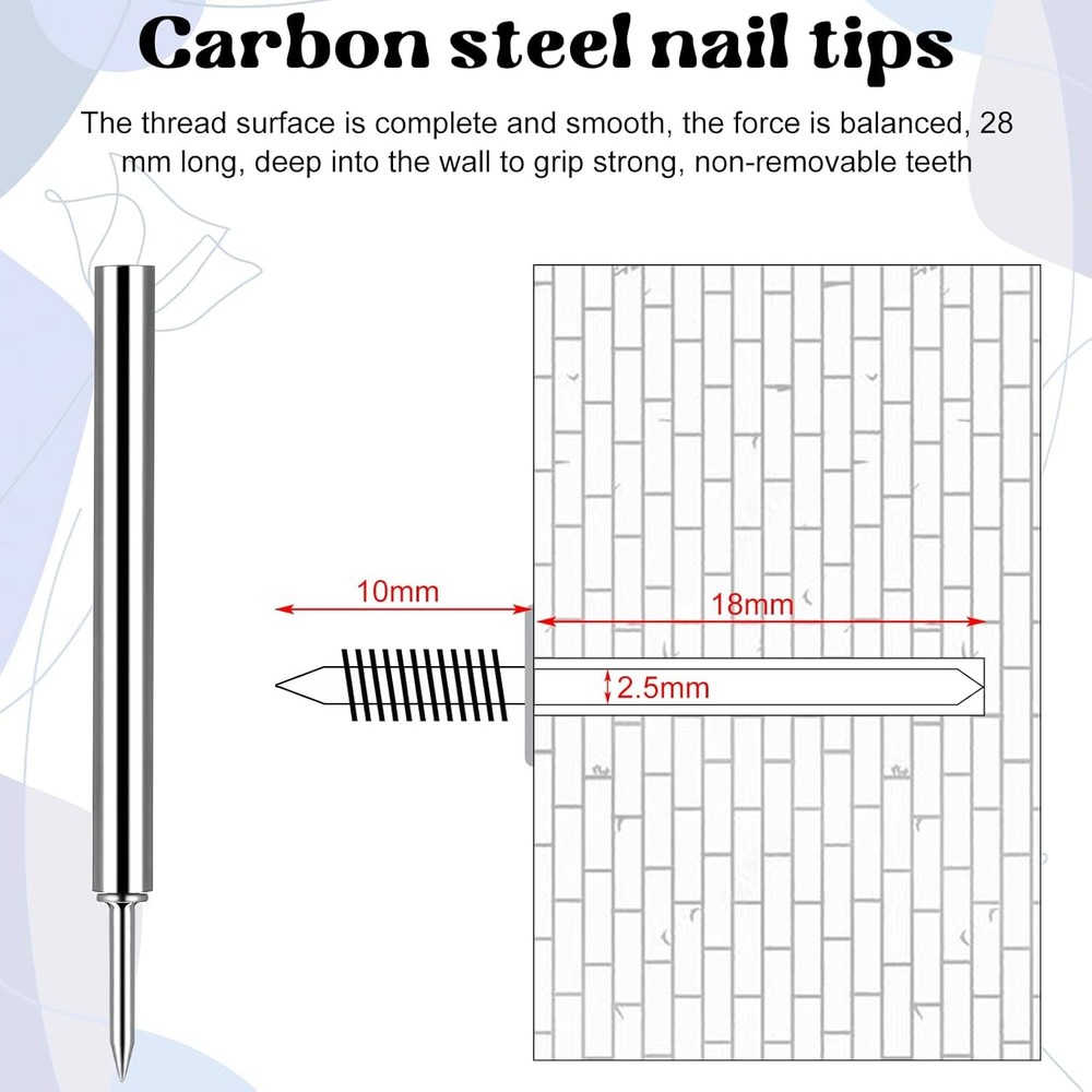 200Pcs Double-Head Skirting Thread Seamless Nail, Line Without...
