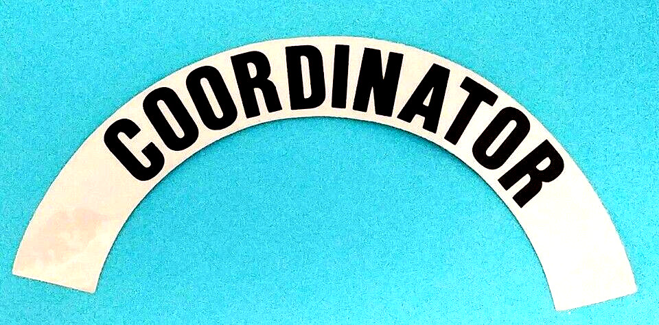COORDINATOR - Highly Reflective FIRE HELMET CRESCENT  DECALS -  A PAIR