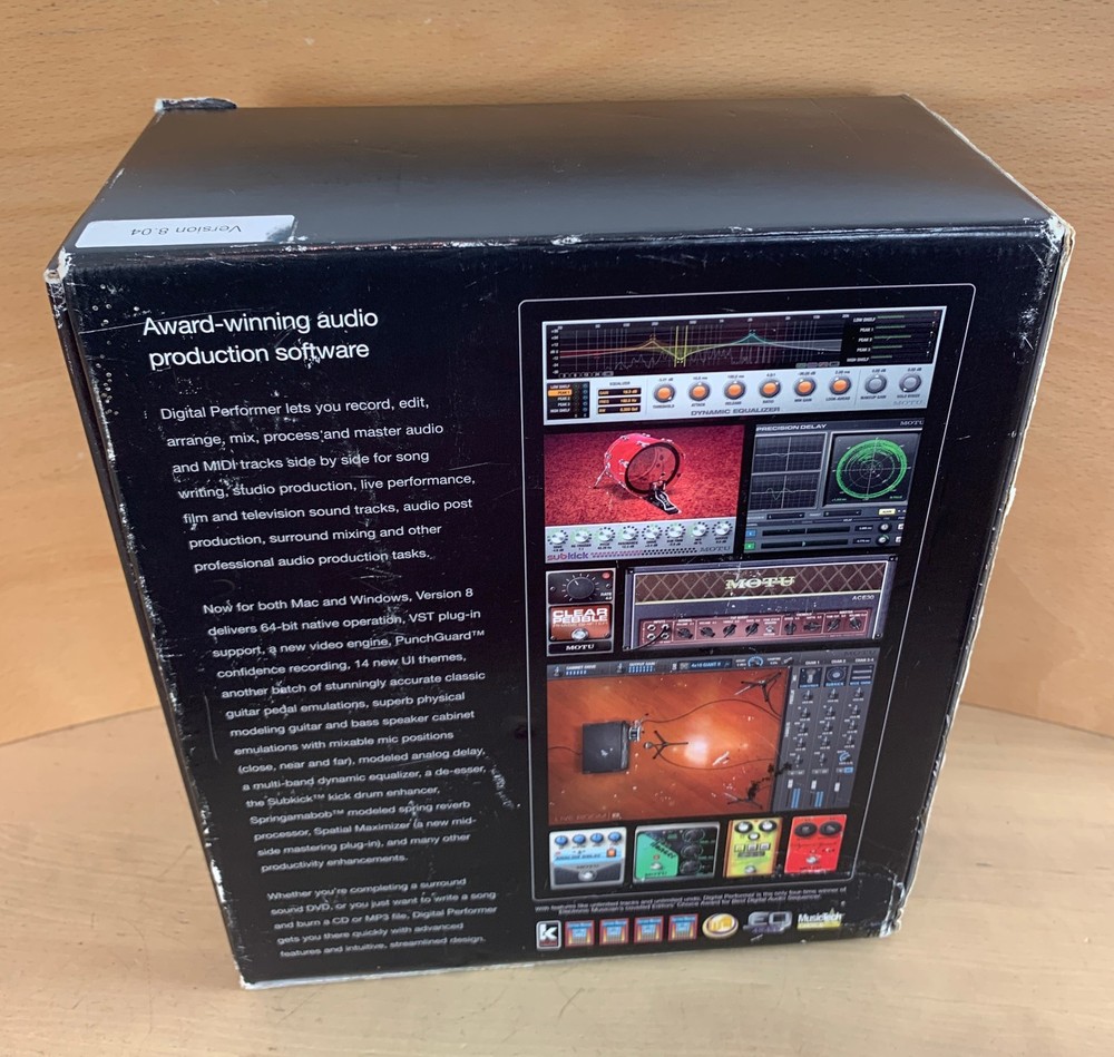 MOTU Digital Perform 8 Software Instruction MANUAL BOOK & Quick Start User Guide