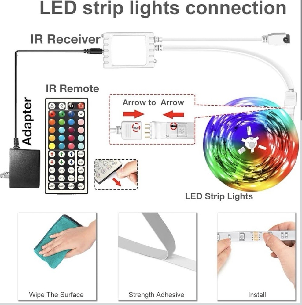 Strip Lights 100ft, Smart Lighting with App Remote Control, RGB LED Lights
