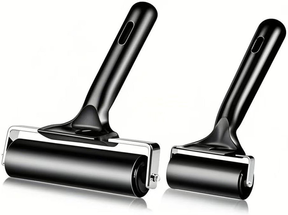2 Pack Brayer Roller，Professional Rubber Rolles ，Handle Comfortable ，For Craftin