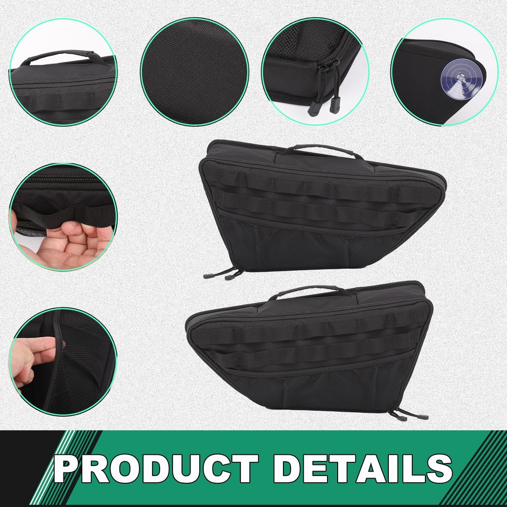 2PCS Black Tailgate Window Package Bag For Ford Kuga 2013-2020