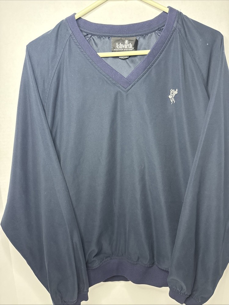 Ashworth Weather Systems Pullover Mens Large Dark Blue Water & Wind Resistant