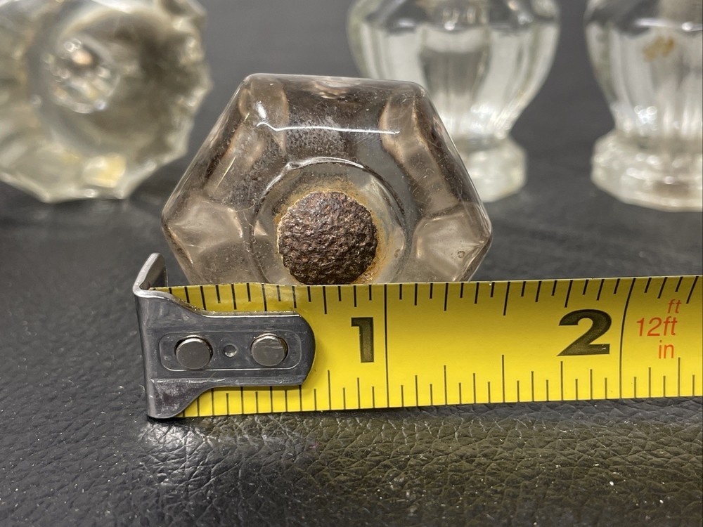 Vintage Clear Glass Crystal Cabinet &/Or Door Knobs 6, 10 & 12 sided Pulls