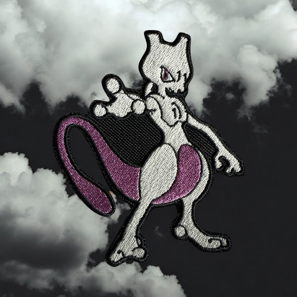 MewTwo Embroidery Patch 4.36" X 3.57"