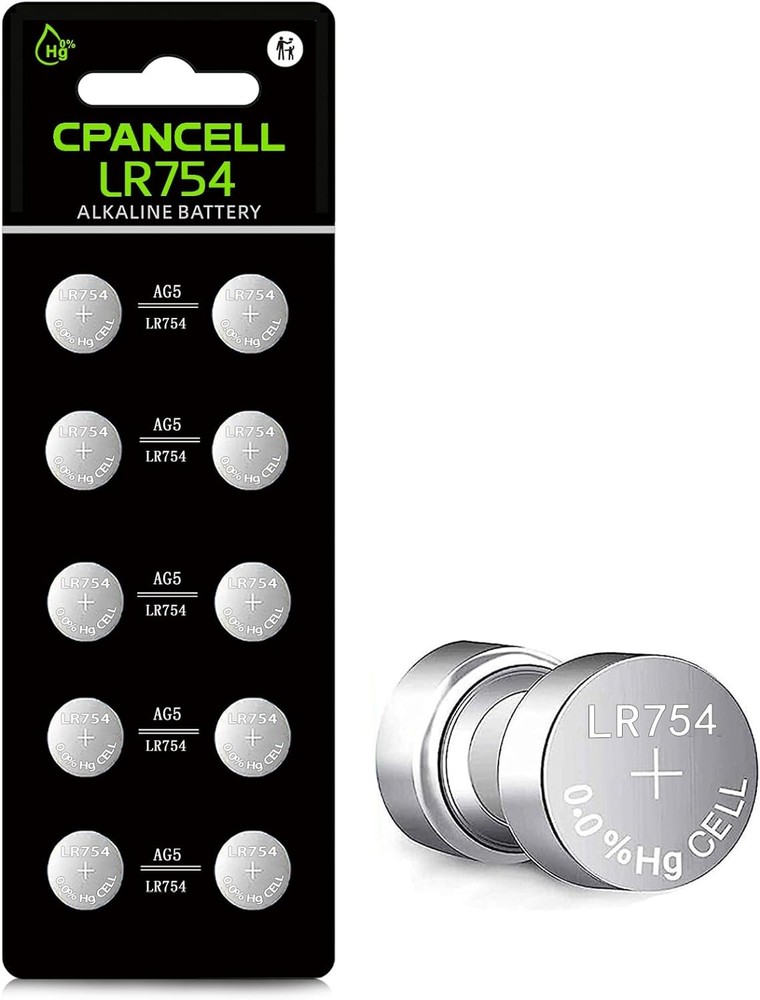 AG5 LR754 309 393 SR754 Battery Alkaline Button Cell (10 Count)