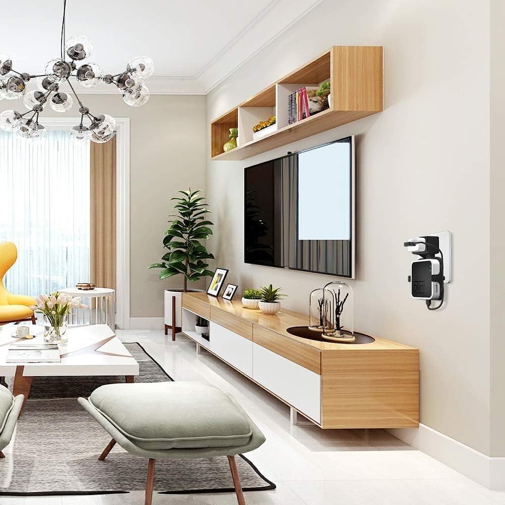 Secure Outlet Mount for Blink Sync Module 2 - Custom Cable & Damage-Free Design