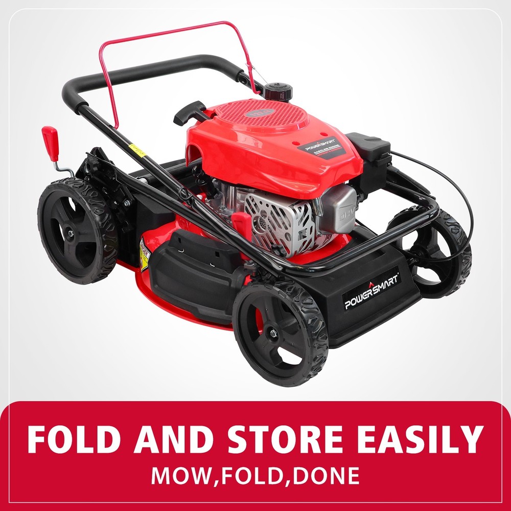 PowerSmart 18" Gas Lawn Mower, 144cc Engine, Mulching & Side / Rear Discharge
