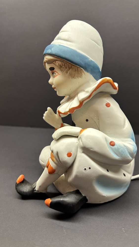 Ceramic Clown Bedside Night Light 7.5"