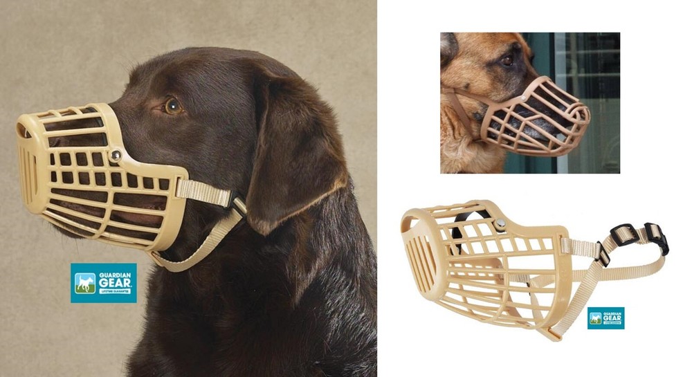 LARGE DOG Quick Fit/Release Adjustable Training Safety HEAVY DUTY BASKET MUZZLE