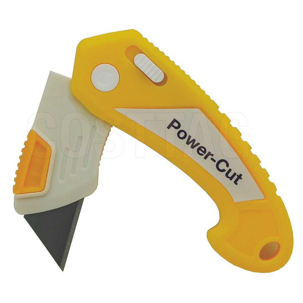 4-Pack Folding Utility Knife Box Cutter, Quick Change Blade with Lock Blade