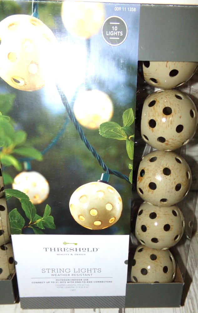2 New Boxes Threshold 10 Light String Lights Weather Resistant 20 Total