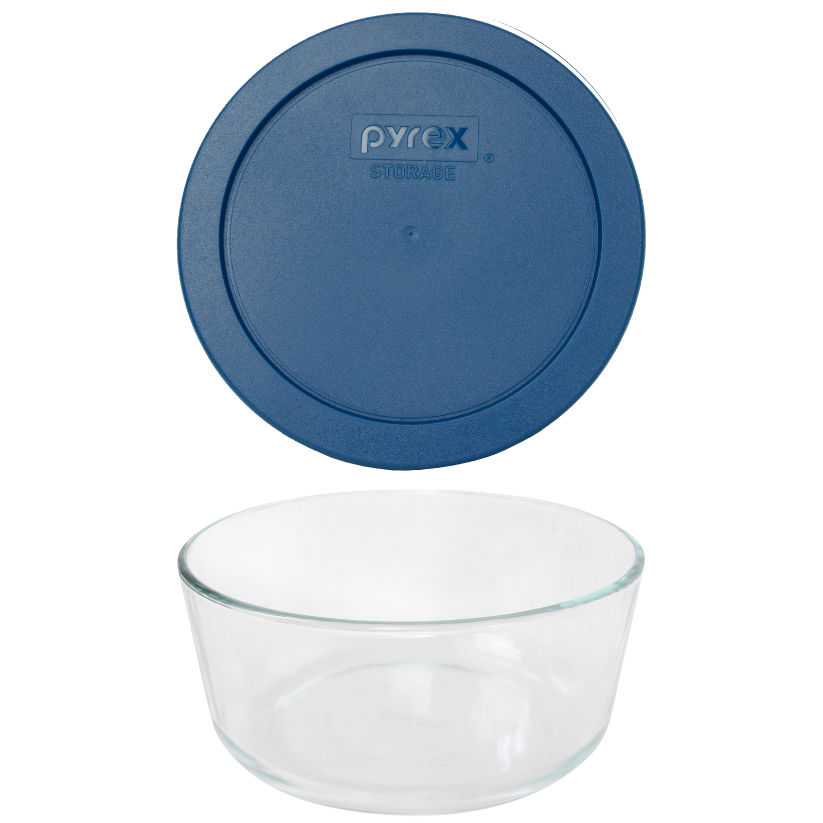 Pyrex (1) 7203 7 Cup Glass Bowl & (1) 7402-PC Blue Spruce Lid