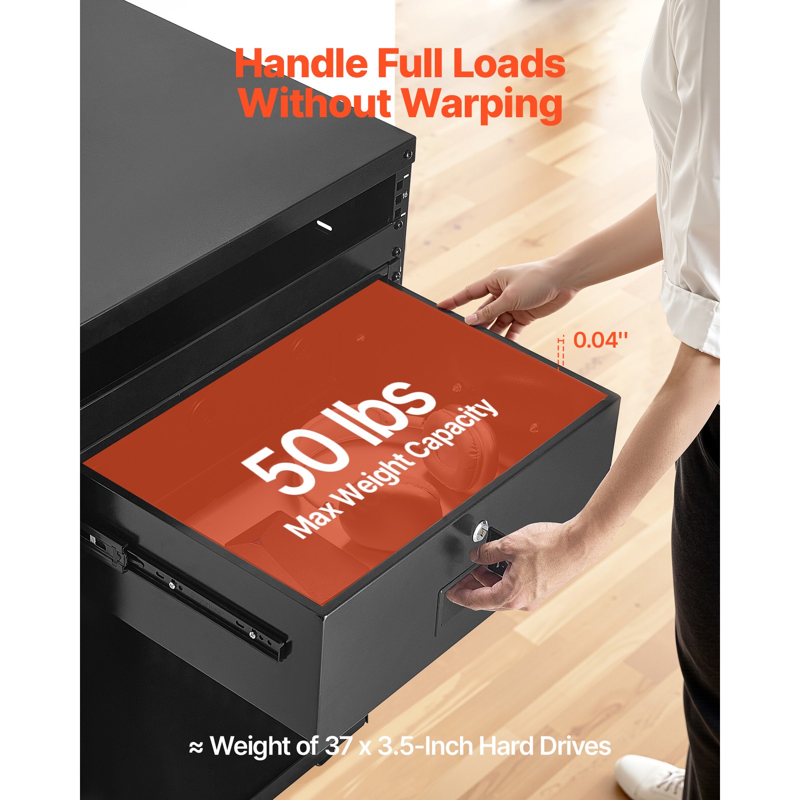 Uimoso 4U Rack Mount Drawer, 50 lbs Capacity, Lockable for 19-Inch Server Racks