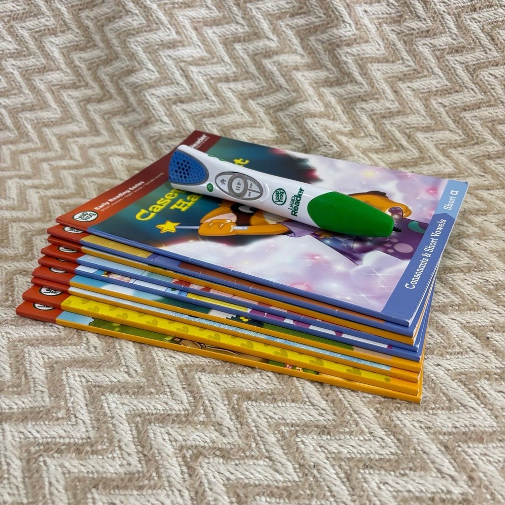 LeapFrog LeapReader System Learn To Read 9 Book Bundle With Pen