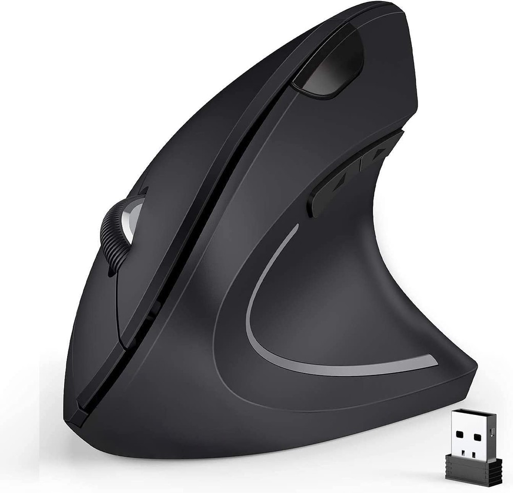 Ergonomic Mouse 2.4G Optical Wireless Vertical Mouse with 6 Buttons - 3 Adjus...