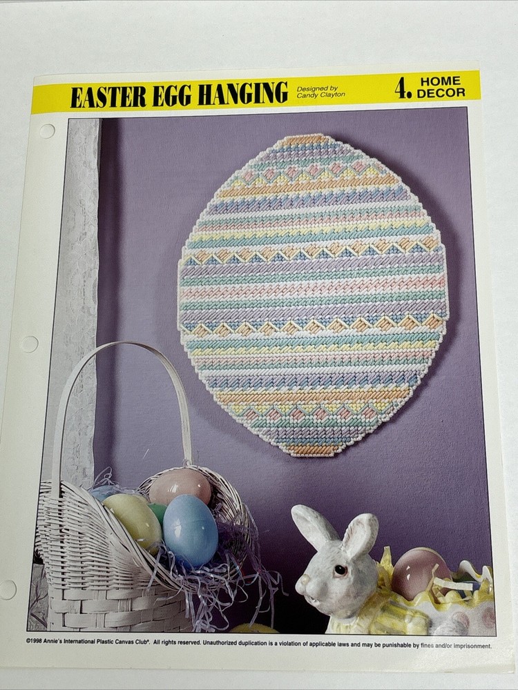 Easter Egg Hanging Annie's Attic Plastic Canvas Pattern Page