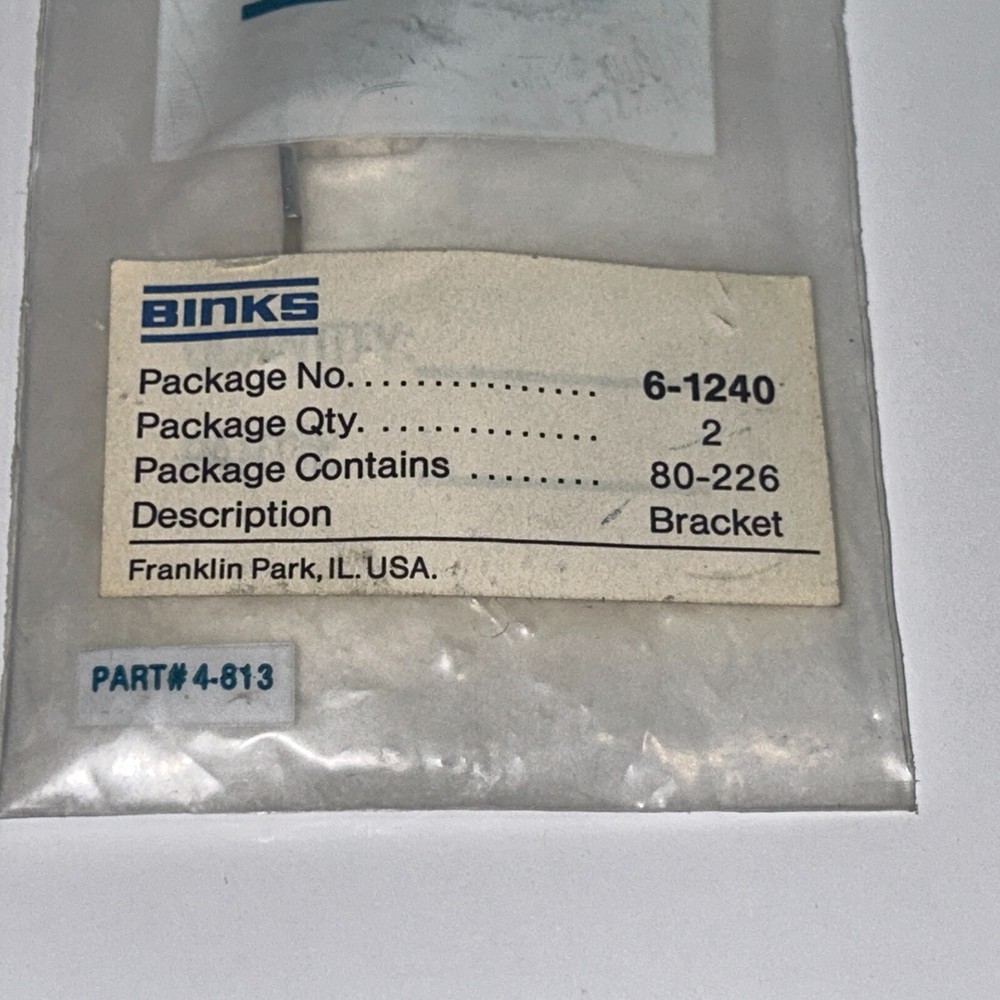 NEW PAIR Binks 80-226 Brackets (PACK OF 2) (D447)
