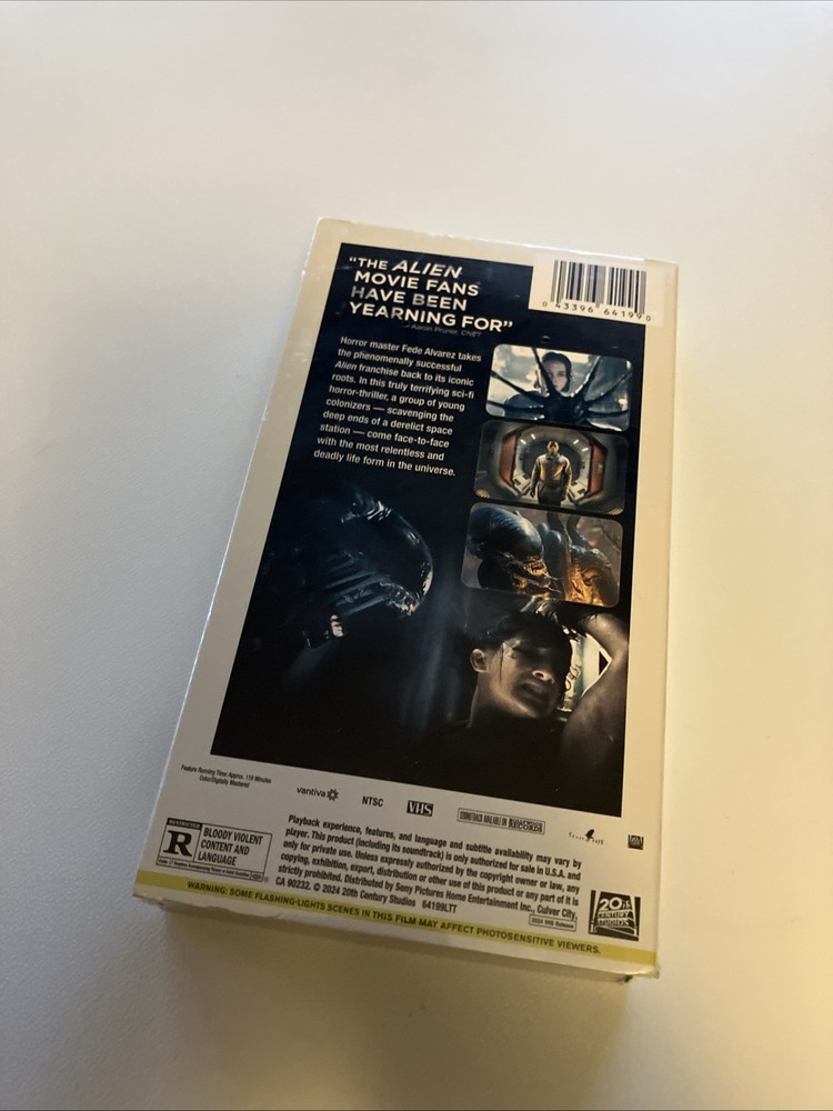Alien: Romulus Limited Edition VHS 20th Century Studios Release 2024