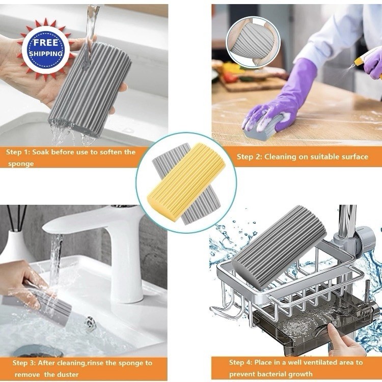Dusting Sponge 12Pack for Cleaning Blinds Fans Mirrors Windows Damp Duster 2