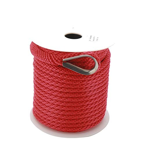 3/8 Inch 100Feet Premium Solid Braid MFP Anchor Line Anchor Rope with
