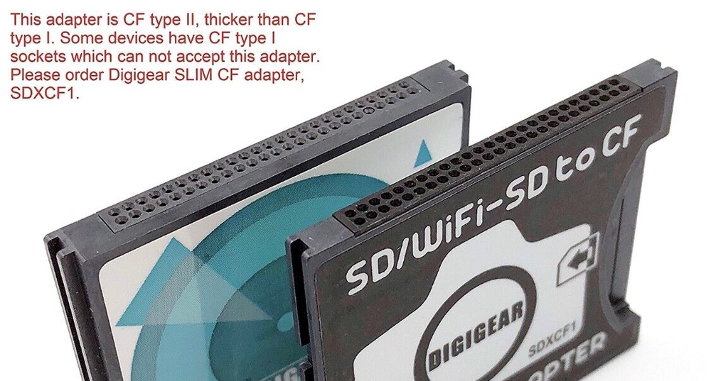 Digigear SD SDHC SDXC to Compact Flash CF Type II Memory Card Adapter Converter