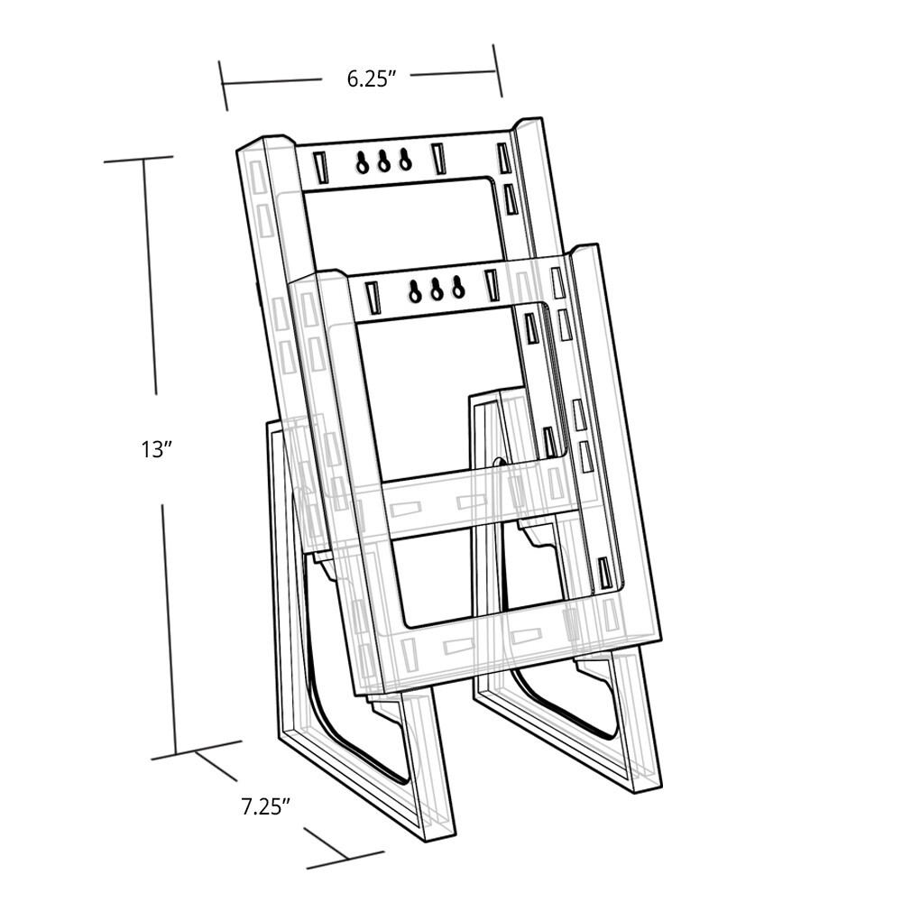 Azar Displays Two-tier Modular Bifold Brochure Holder, 2-Pack